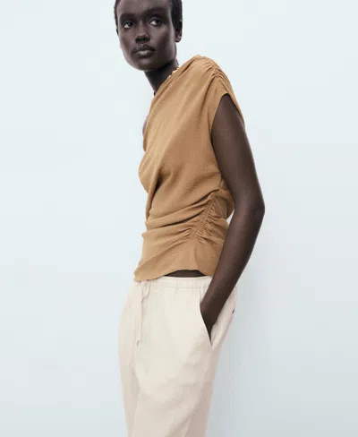 Mango Women's Drawstring Linen Pants In Multi