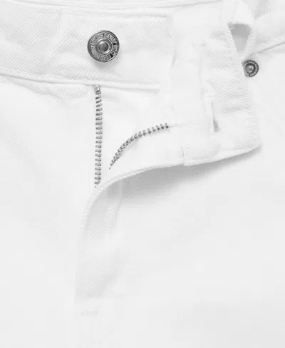 Mango Women's Frayed Hem And Pleats Denim Shorts In White