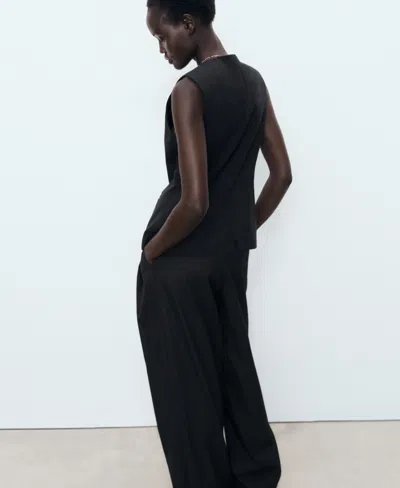 Mango Greta Waistcoat In Black