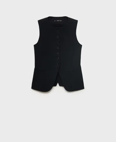 Mango Greta Waistcoat In Black