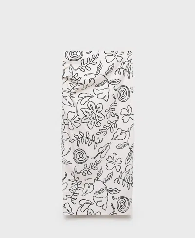 Mango Slit Printed Long Skirt Ecru In Sand