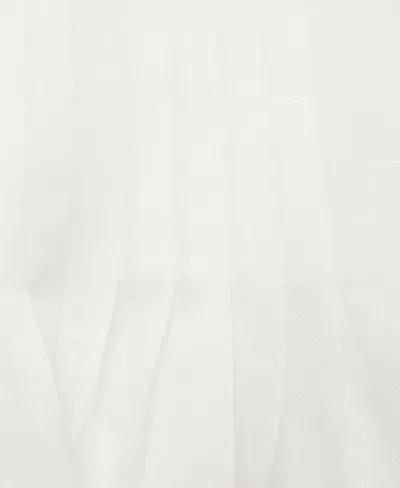 Mango Pleated Ramie Midi Skirt In White