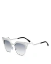 FENDI Iridia Cat Eye Sunglasses, 54mm,1666720BEIGE/GRAYGRADIENT