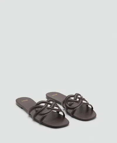 Mango Cross-strap Sandals Chocolate In Brown