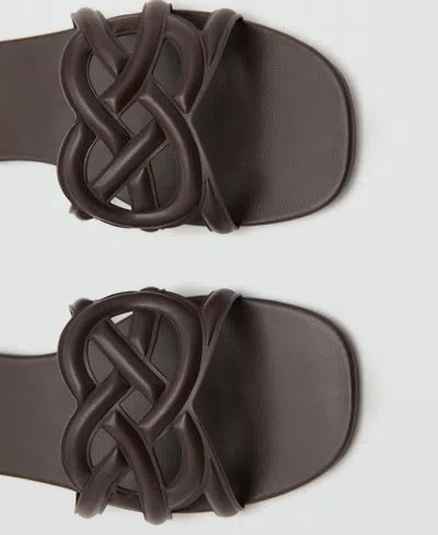 Mango Cross-strap Sandals Chocolate In Brown