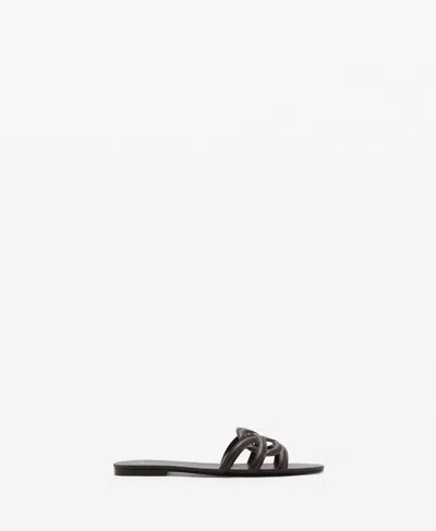 Mango Cross-strap Sandals Chocolate In Brown