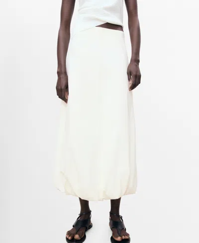 Mango Women's Long Balloon Skirt In White