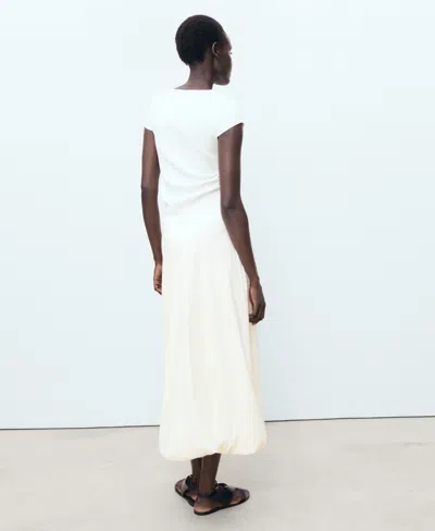 Mango Women's Long Balloon Skirt In White