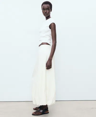 Mango Women's Long Balloon Skirt In White