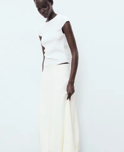 Mango Women's Long Balloon Skirt In White