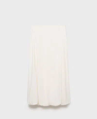 Mango Women's Long Balloon Skirt In White