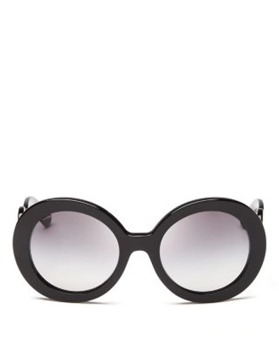 Shop Prada Women's Round Baroque Sunglasses, 55mm In Black