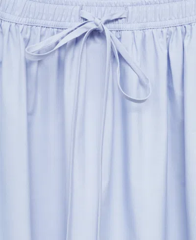 Mango Flared Cotton Skirt Sky Blue In Blue