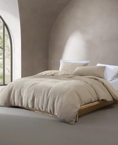 Calvin Klein Microwaffle Melange 3-pc. Comforter Set, Queen In Neutral