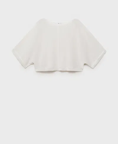 Mango Oversize Fine Knit Sweater In White