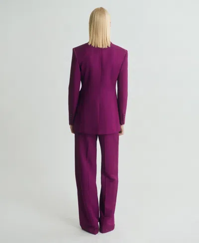 Mango Double-breasted Suit Jacket In Purple