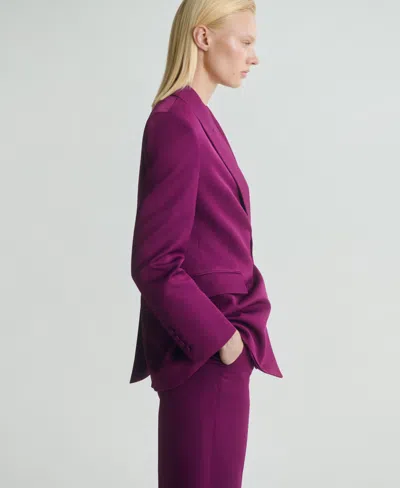 Mango Double-breasted Suit Jacket In Purple
