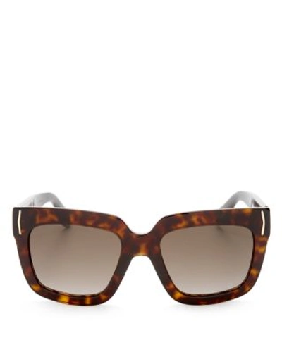 Shop Givenchy Oversized Square Sunglasses, 53mm In Havana Brown/brown Gradient