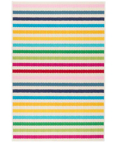 Dash And Albert Rugs By Annie Selke Rainbow Stripe Machine Washable Da2052 8'x10' Area Rug In Multi