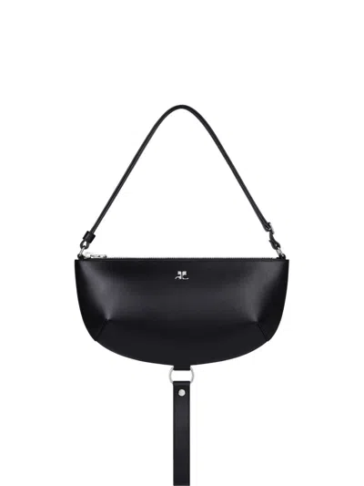 Courrèges Courreges Women Holy Eclipse Leather Shoulder Bag In Black