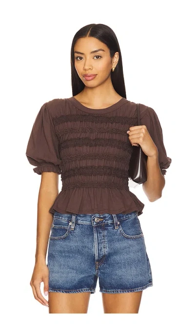 Free People The Maxey Knit Top In French Chocolate In Brown