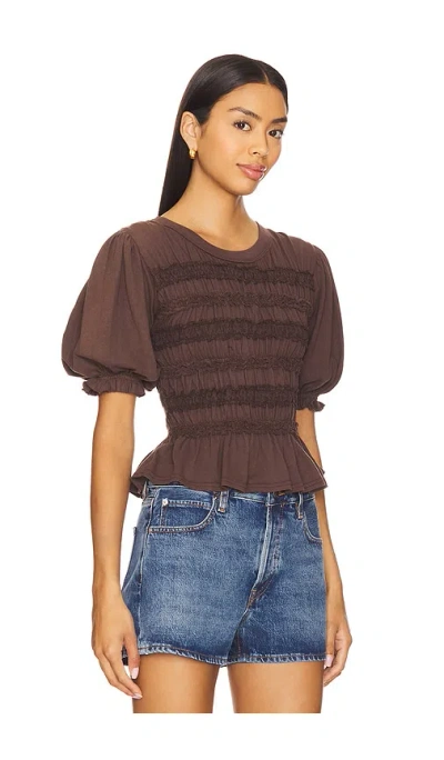Free People The Maxey Knit Top In French Chocolate In Brown