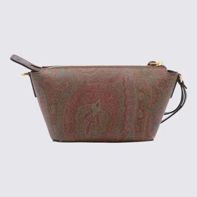 Etro Jacquard Paisley Fabric Shoulder Bag In Brown