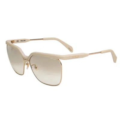 Police Beige Metal Sunglasses In Neutral