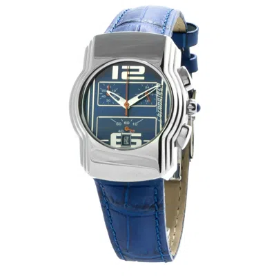 Chronotech Blue Leather Watch In Blue