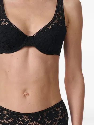 Wolford Bonded To Leaves Plunge Bra In Black