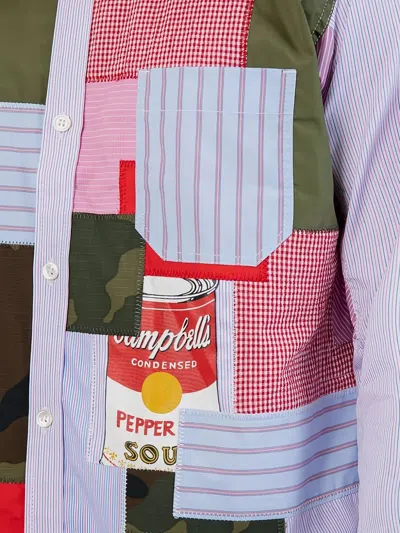 Junya Watanabe Andy Warhol Patchwork Shirt In Blue
