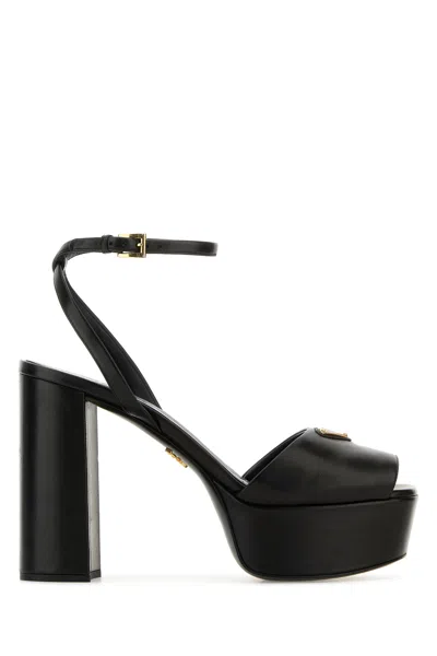 Prada Sandali In Nappa Nera  Donna In Black