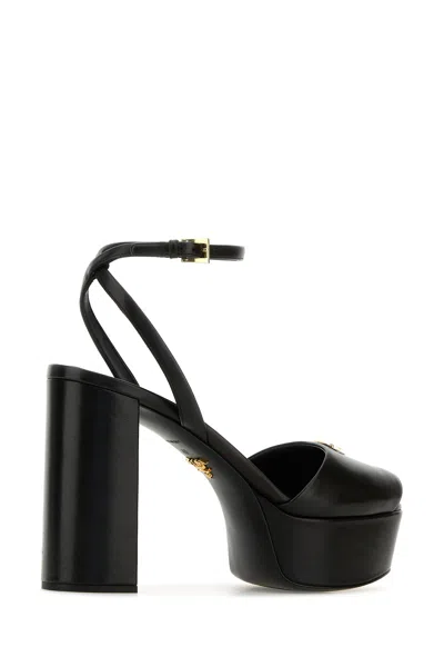 Prada Sandali In Nappa Nera  Donna In Black