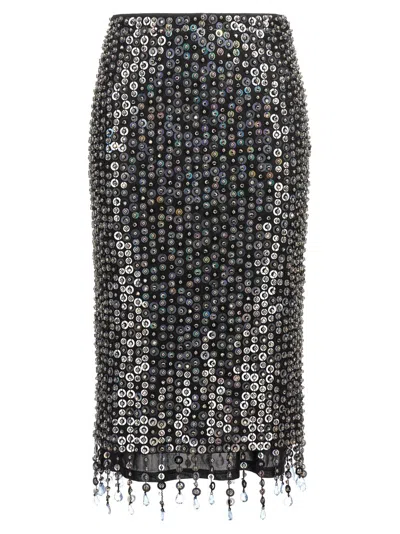 Pinko Whisper Beaded High-waisted Sequin Skirt In Multi