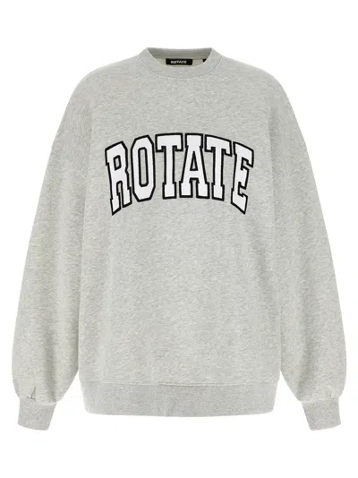 Rotate Birger Christensen Grey Crewneck Sweatshirt With Logo In Gray