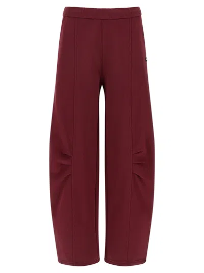 Rotate Birger Christensen Rotate Burgundy Cotton Pants In Red