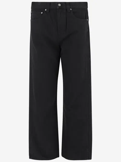 Khaite Bacall Low Rise Straight Jeans In Black