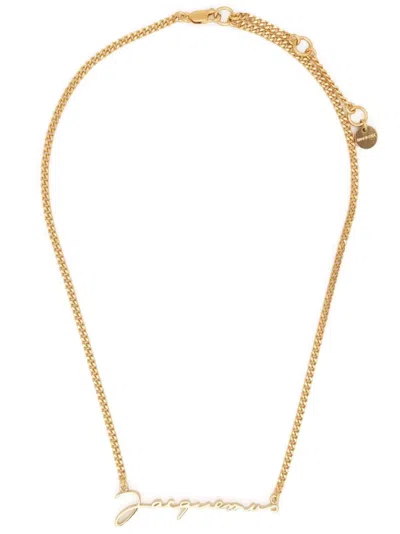 Jacquemus 'the Chain Script' Necklace In Gold