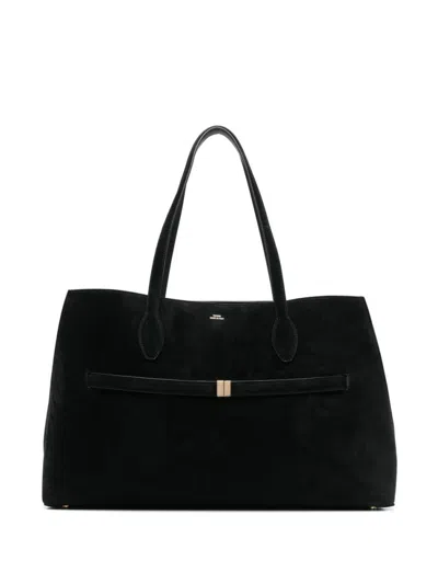 Totême Toteme Lounge Suede Leather Tote Bag In Black