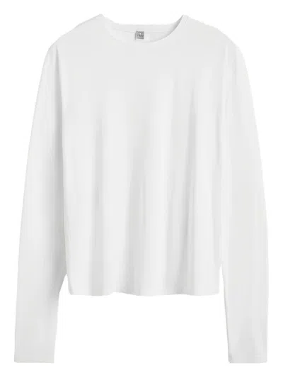 Totême Classic Long-sleeve Lyocell And Cotton T-shirt In White
