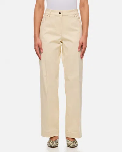 Moncler High Waist Denim Pants In White