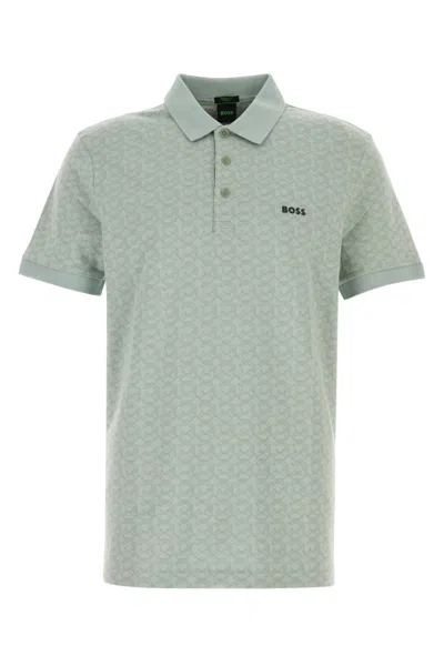 Hugo Boss Boss Mint Green Stretch Cotton Polo Shirt In Green