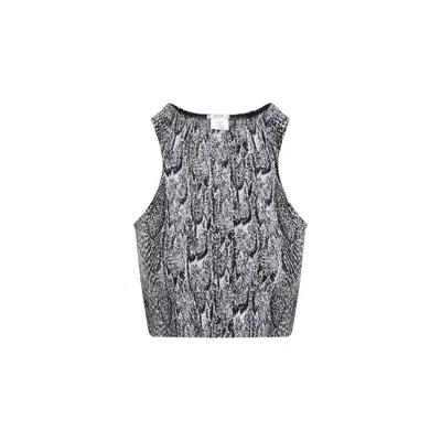 Wolford Seamless Python-print Crop Top In Gray