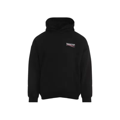 Balenciaga Distressed Political Campaign Hoodie In Black