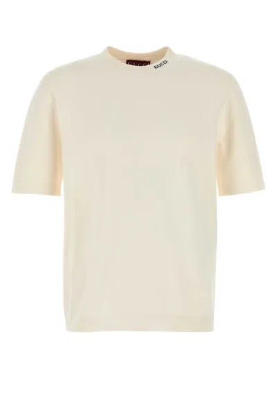 Gucci Men White Silk Blend Sweater In Neutral