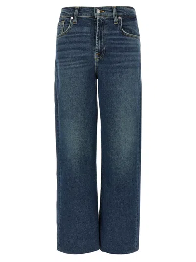 7 For All Mankind Faded Effect Cropped Jeans In Blue