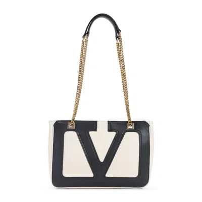 Valentino White Viva Superstar Small Tote In Multi