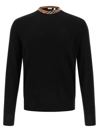 Burberry Ralph Lauren Purple Label Cable Pullover In Black
