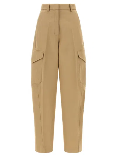 Givenchy Womens Beige Cocoon Straight-leg Cotton-wool Blend Trousers In Brown