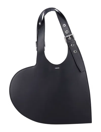 Coperni Asymmetrical Heart-shaped Shoulder Bag In Black